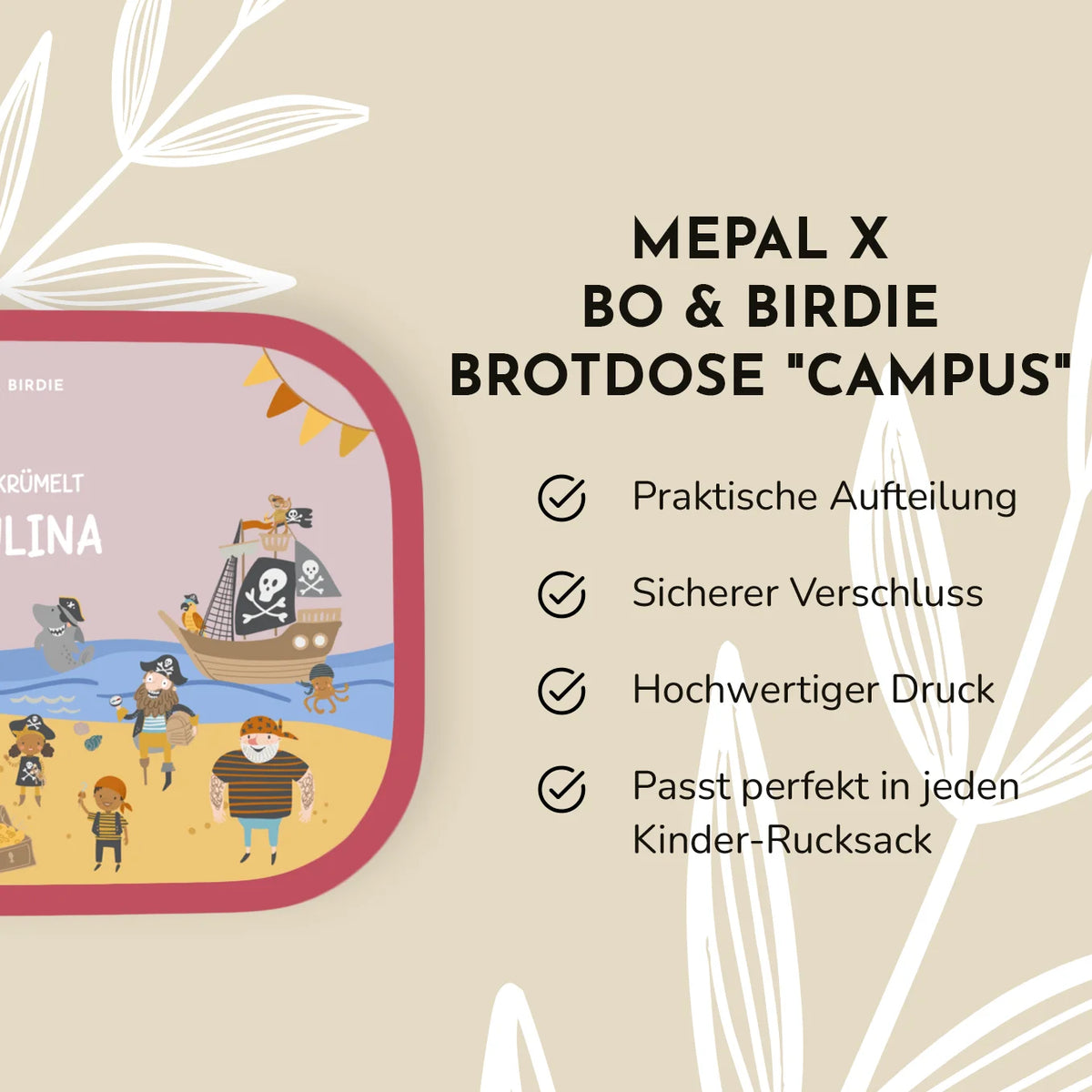 Personalisierte Mepal Campus Brotdose "Piraten"