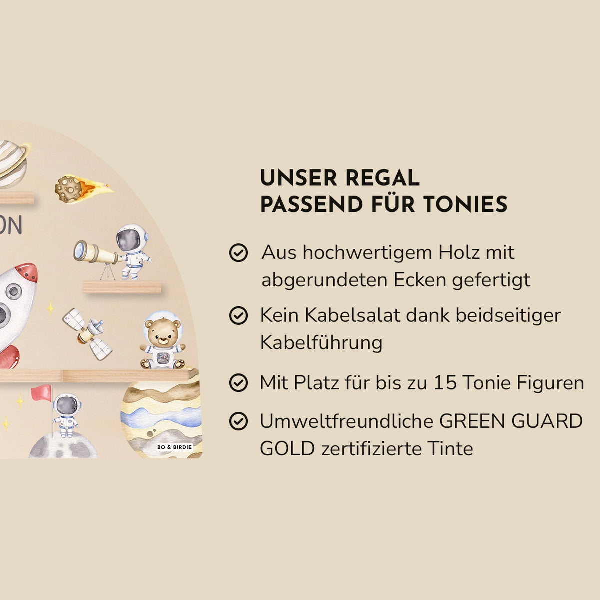 Personalisiertes Regal passend für Tonies "Astronauten Tiere"