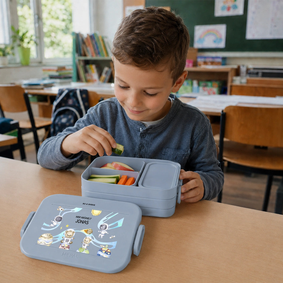 Personalisierte Mepal Brotdose "Weltall Astronauten"