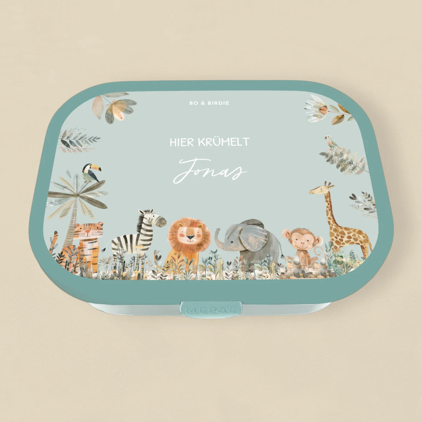 Personalisierte Mepal Brotdose "Safari Tiere" Bo & Birdie