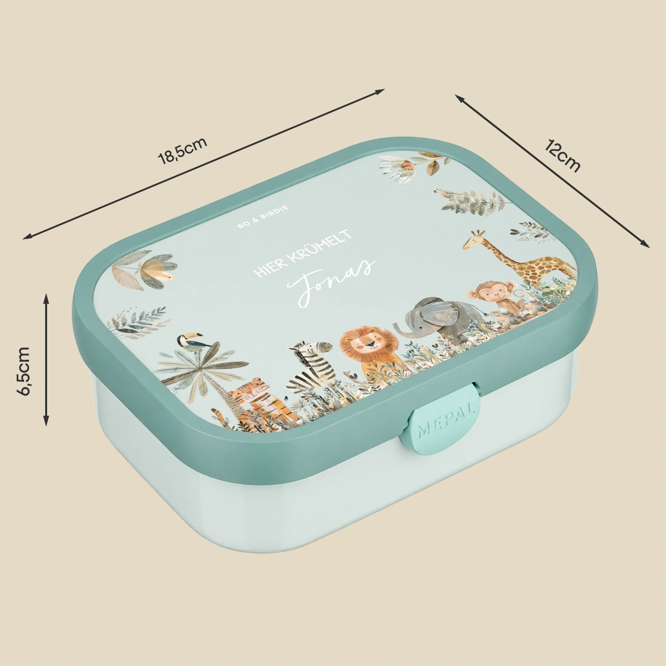 Personalisierte Mepal Brotdose "Safari Tiere"