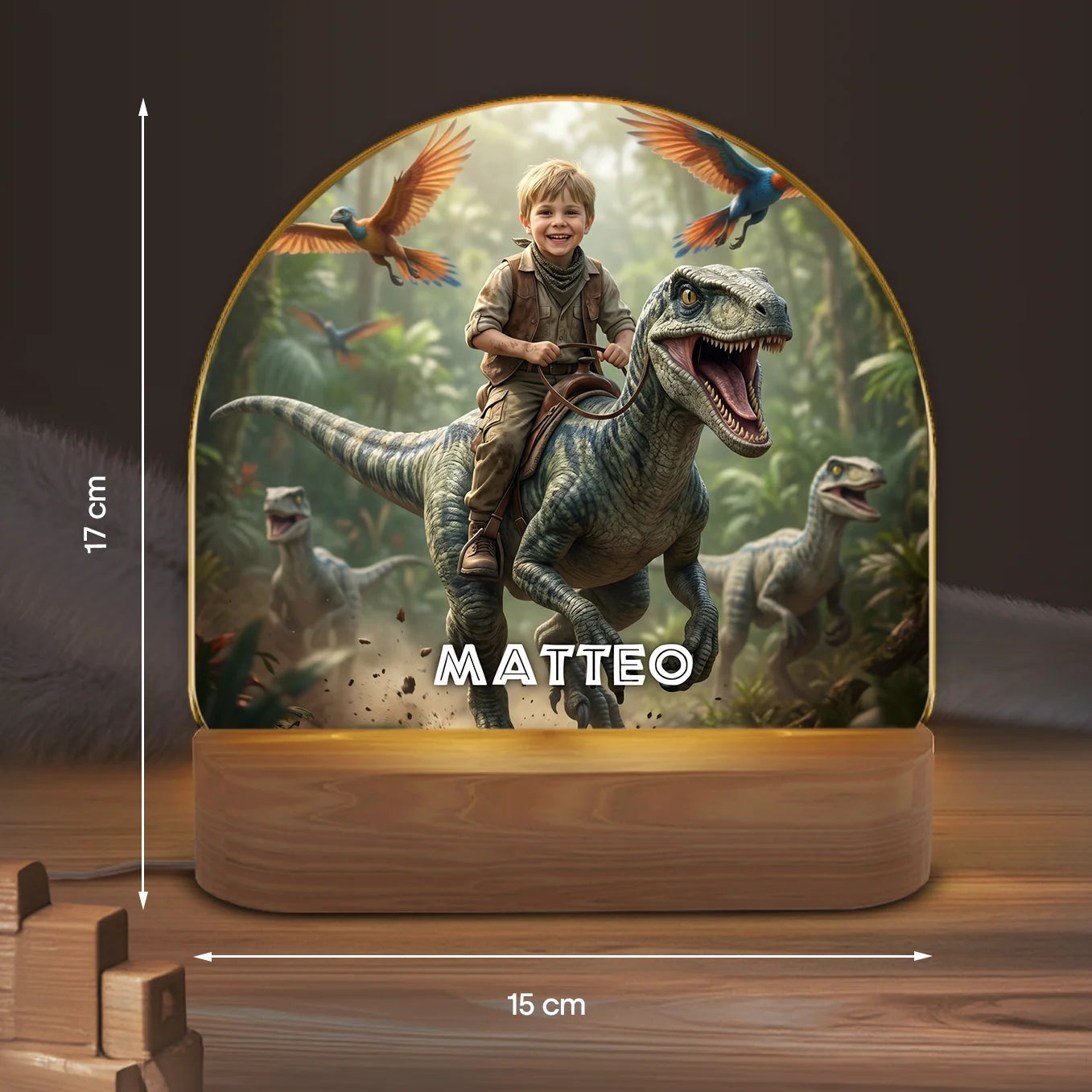Personalisiertes Nachtlicht "Dino"