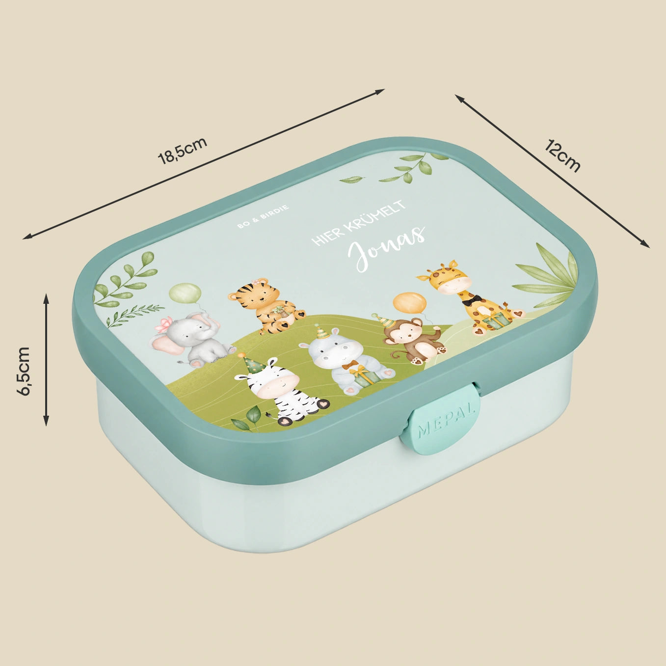 Personalisierte Mepal Brotdose "Tierparty"
