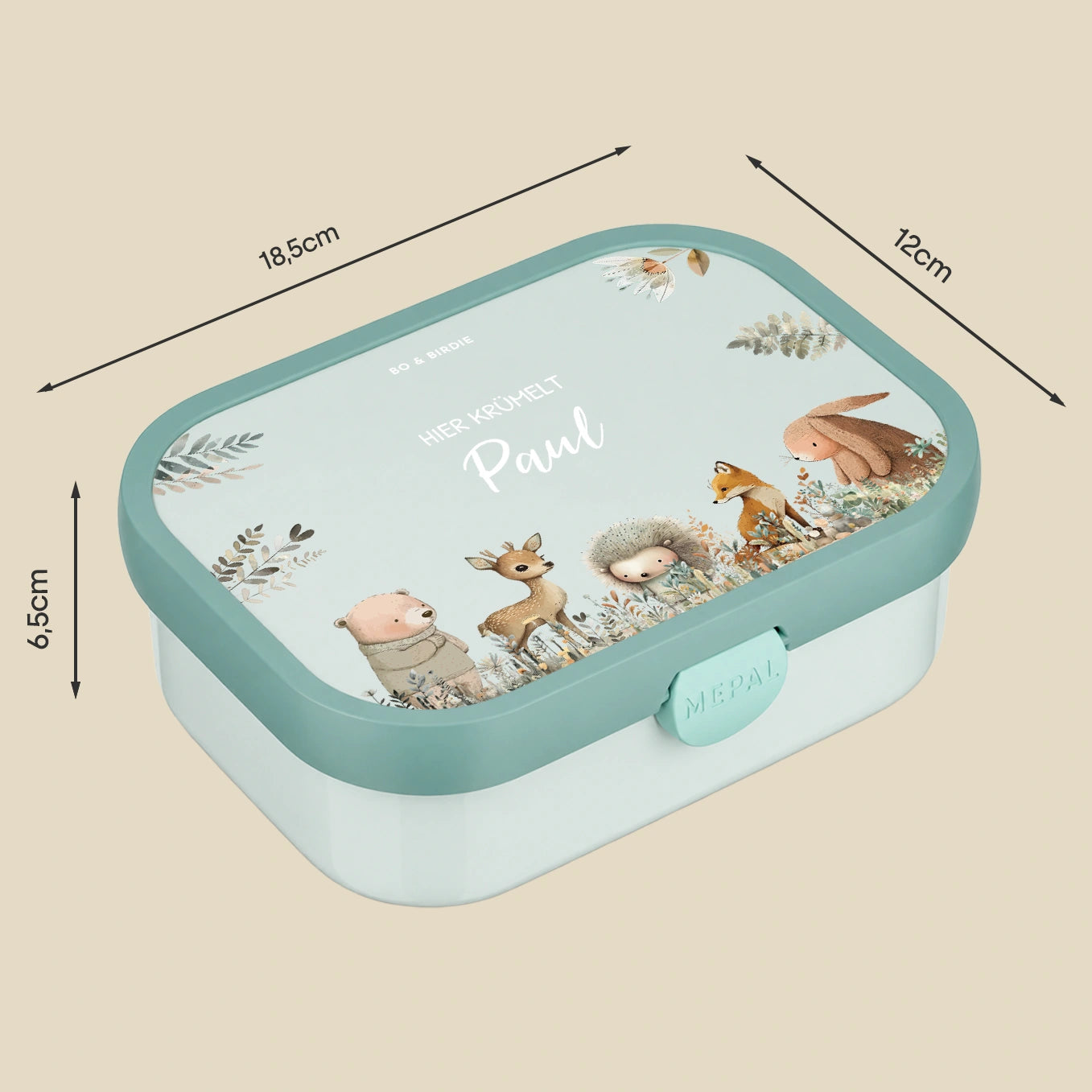 Personalisierte Mepal Brotdose "Aquarell Tiere im Wald"