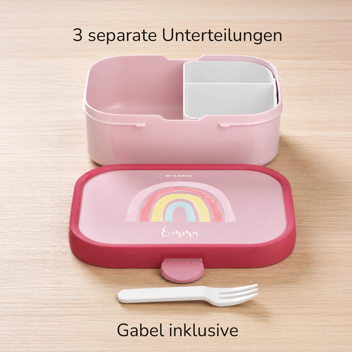 Personalisierte Mepal Brotdose & Trinkflasche "Regenbogen"