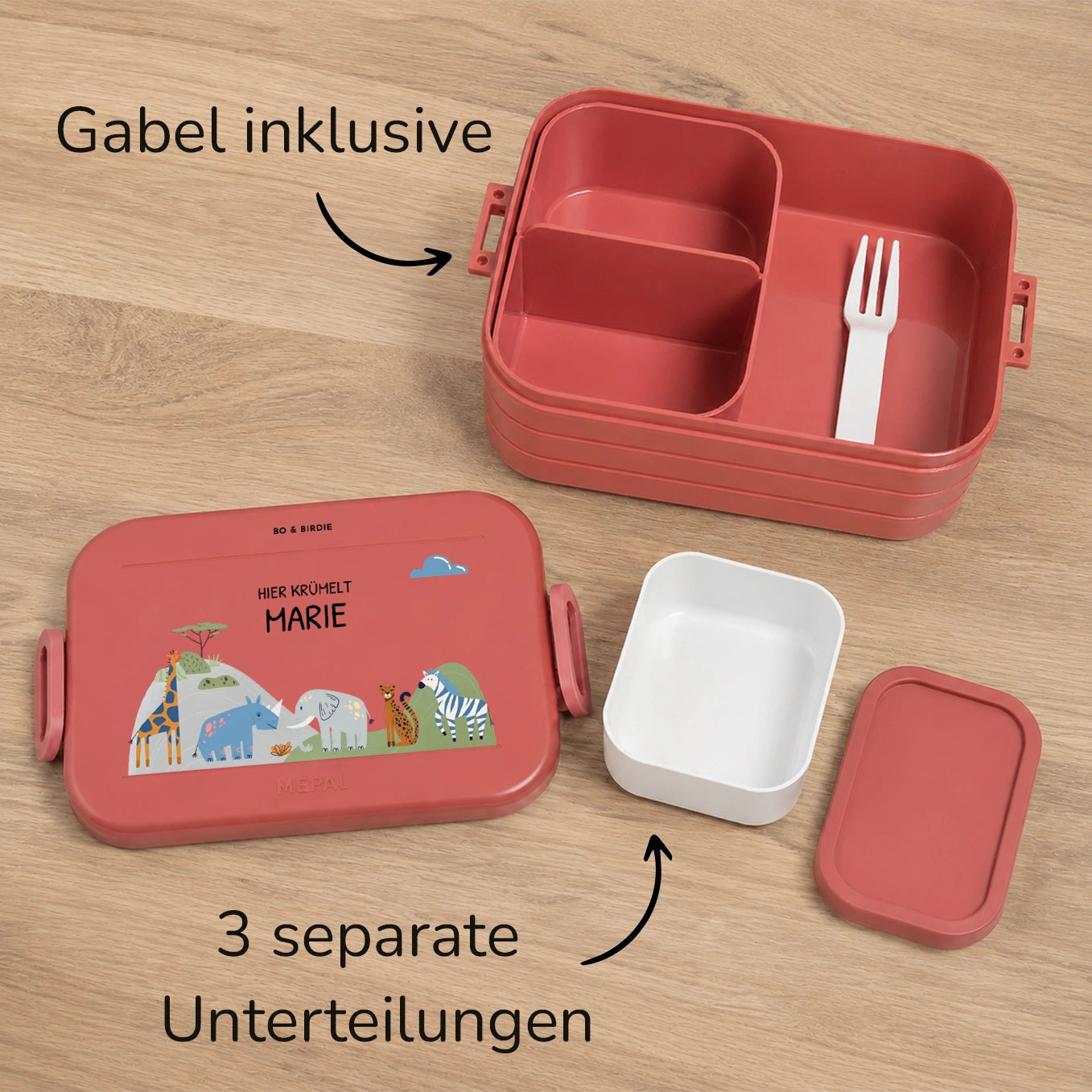 Personalisierte Mepal Bento Brotdose "Afrika"