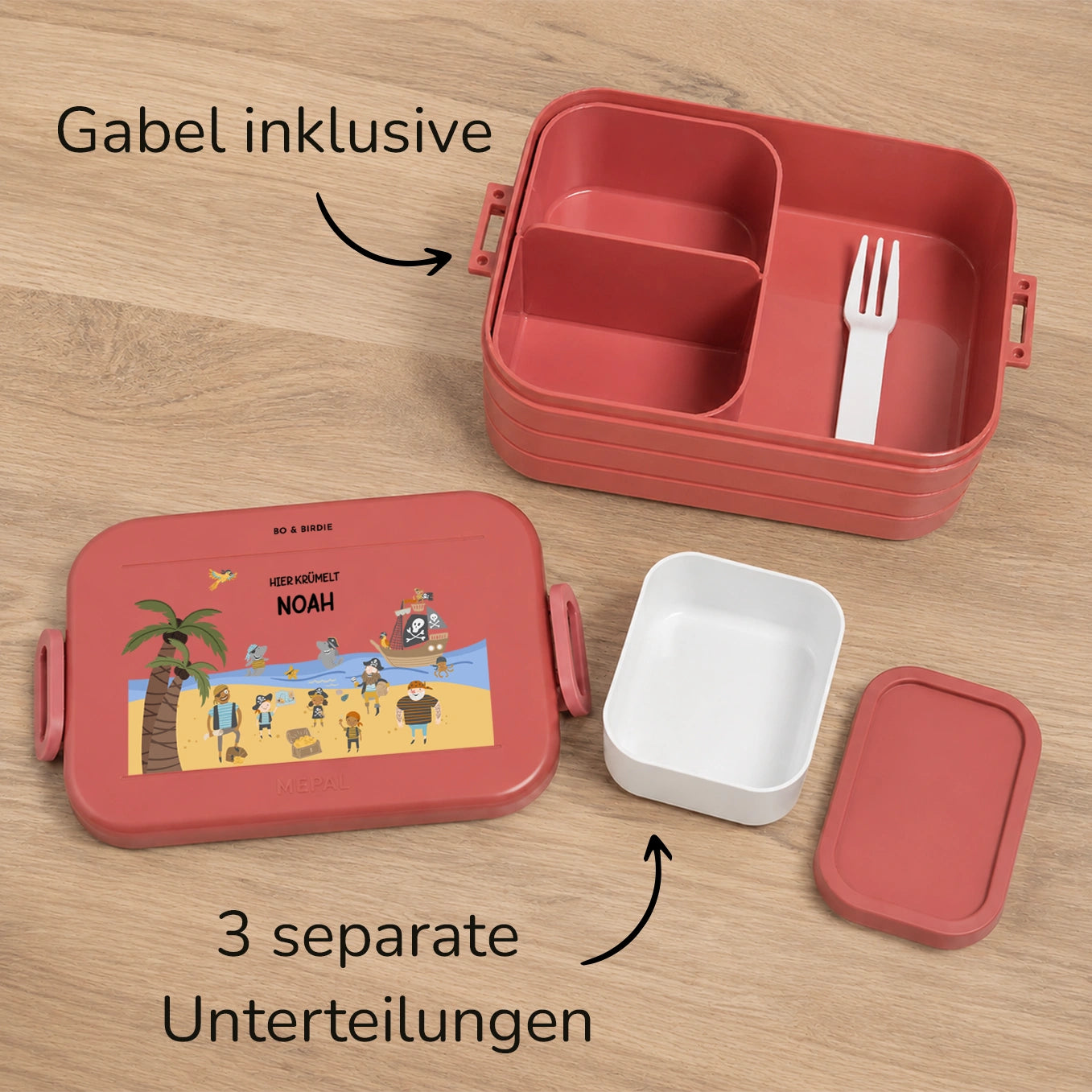 Personalisierte Mepal Bento Brotdose "Piraten"