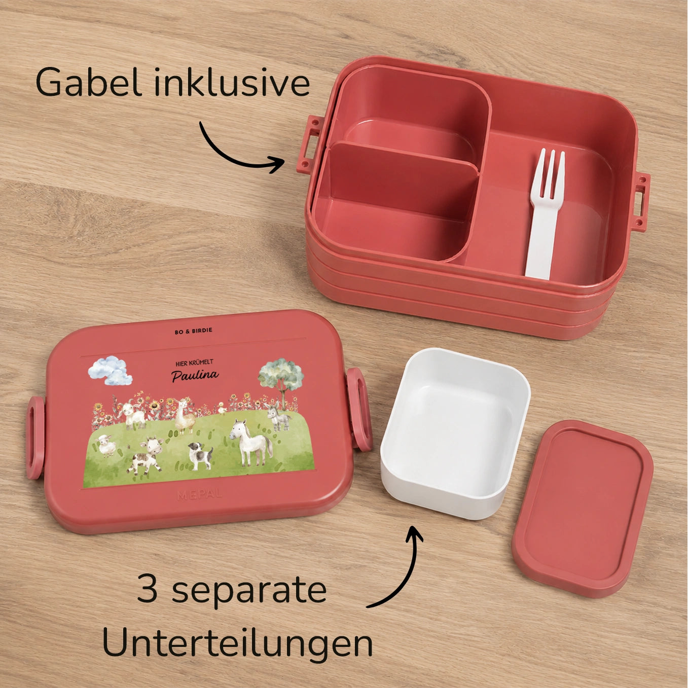 Personalisierte Mepal Bento Brotdose "Bauernhof"