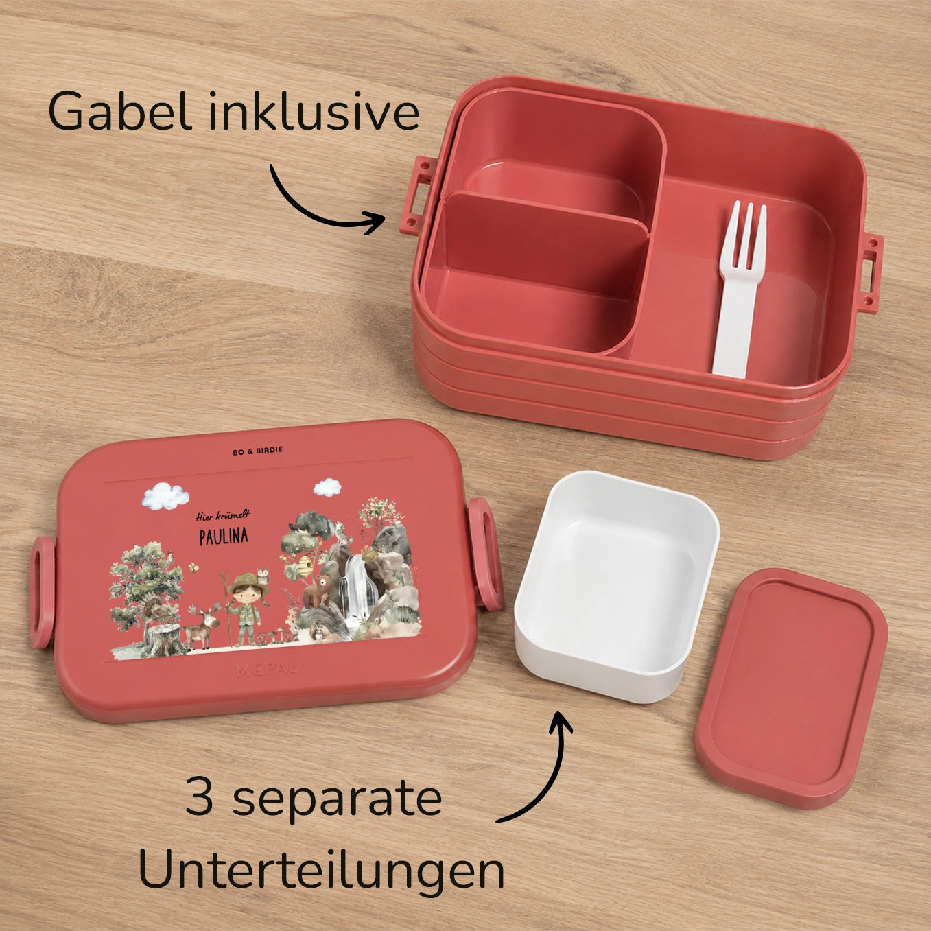 Personalisierte Mepal Bento Brotdose "Wildnis"