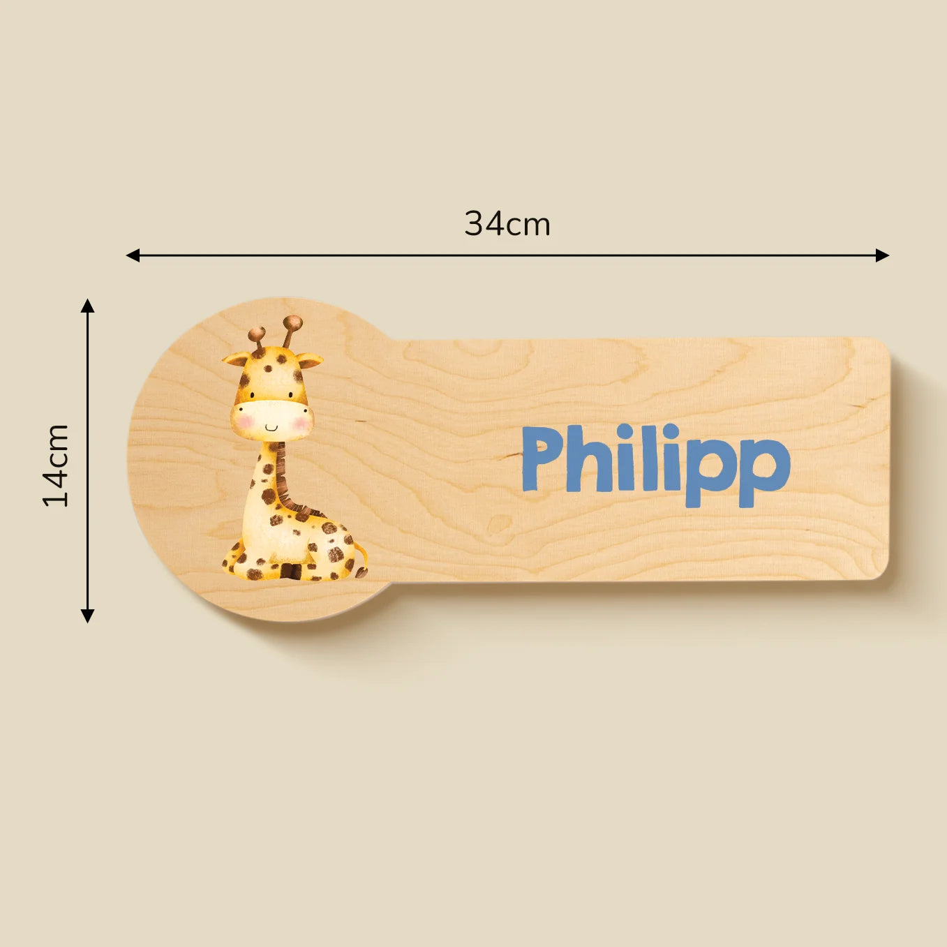 Personalisiertes Kinder Türschild "Lieblingstier"