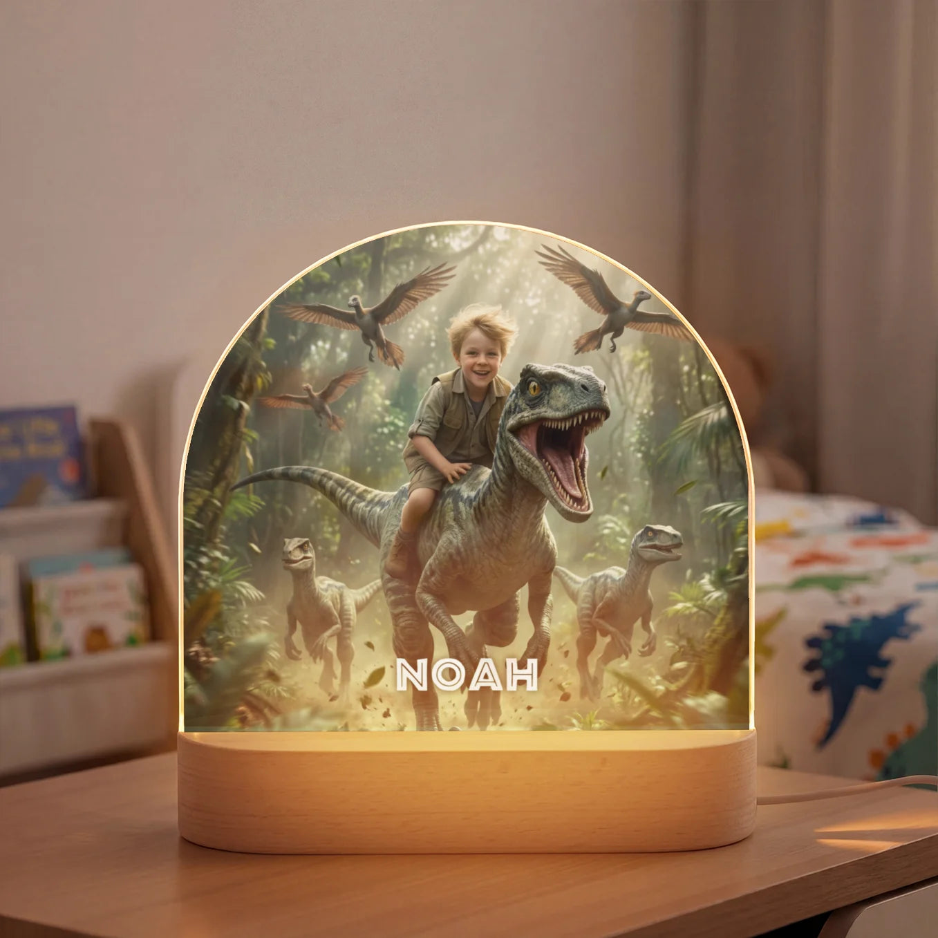 Personalisiertes Nachtlicht "Dino"