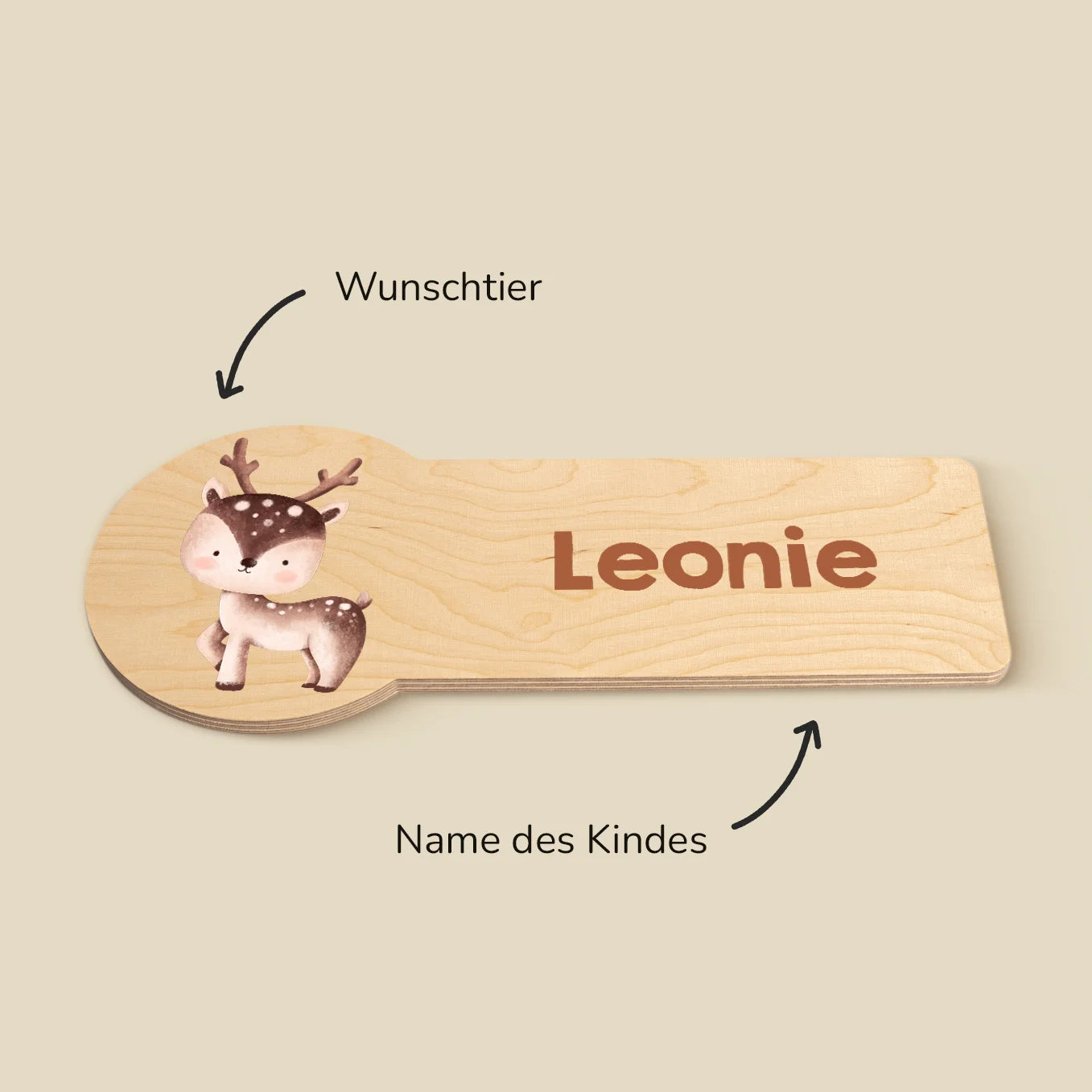 Personalisiertes Kinder Türschild "Lieblingstier"