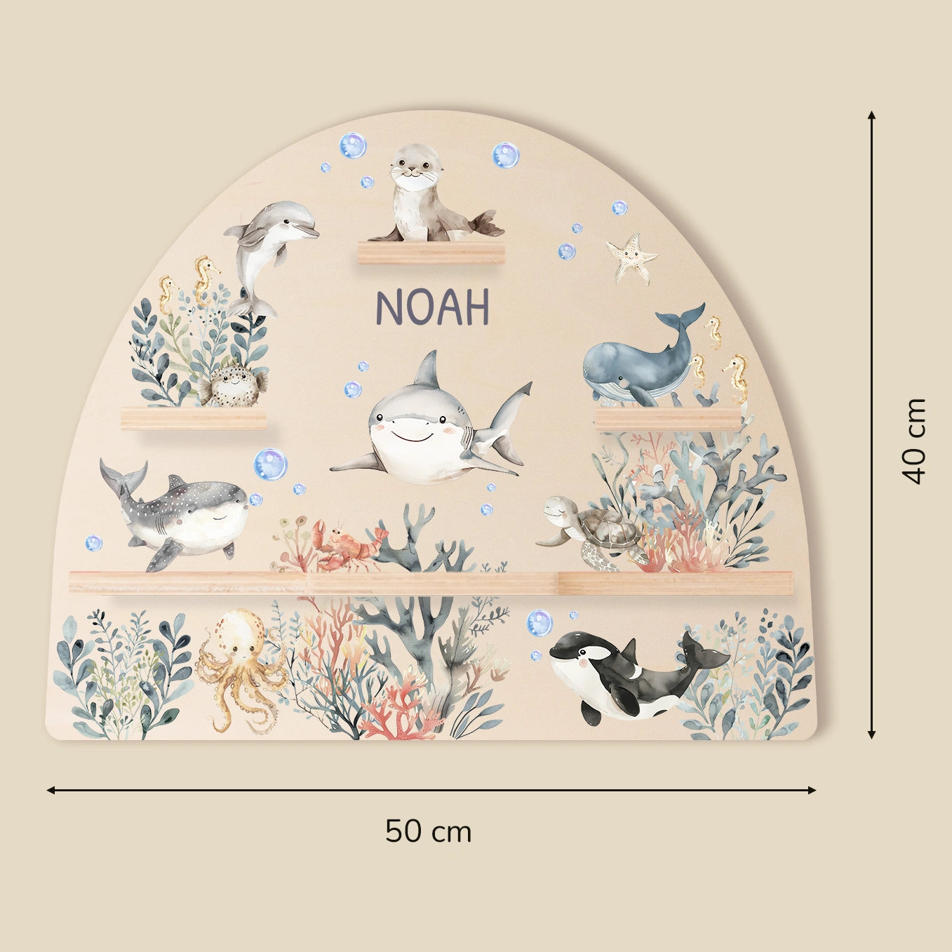 Personalisiertes Regal passend für Tonies "Tiere im Ozean"