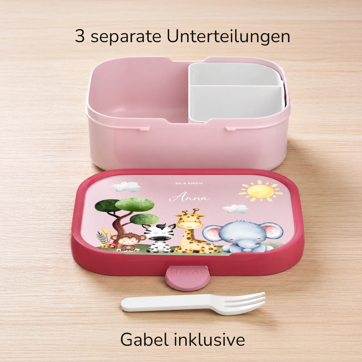 Personalisierte Mepal Brotdose "Mini Safari"