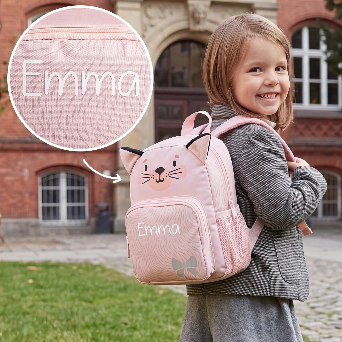 Personalisierter Kinder Rucksack "Katze"