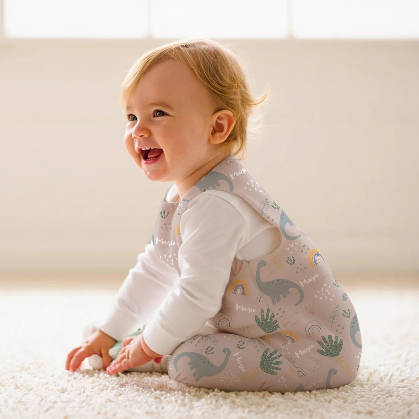 Personalisierter Baby Schlafsack "Dinosaurier"