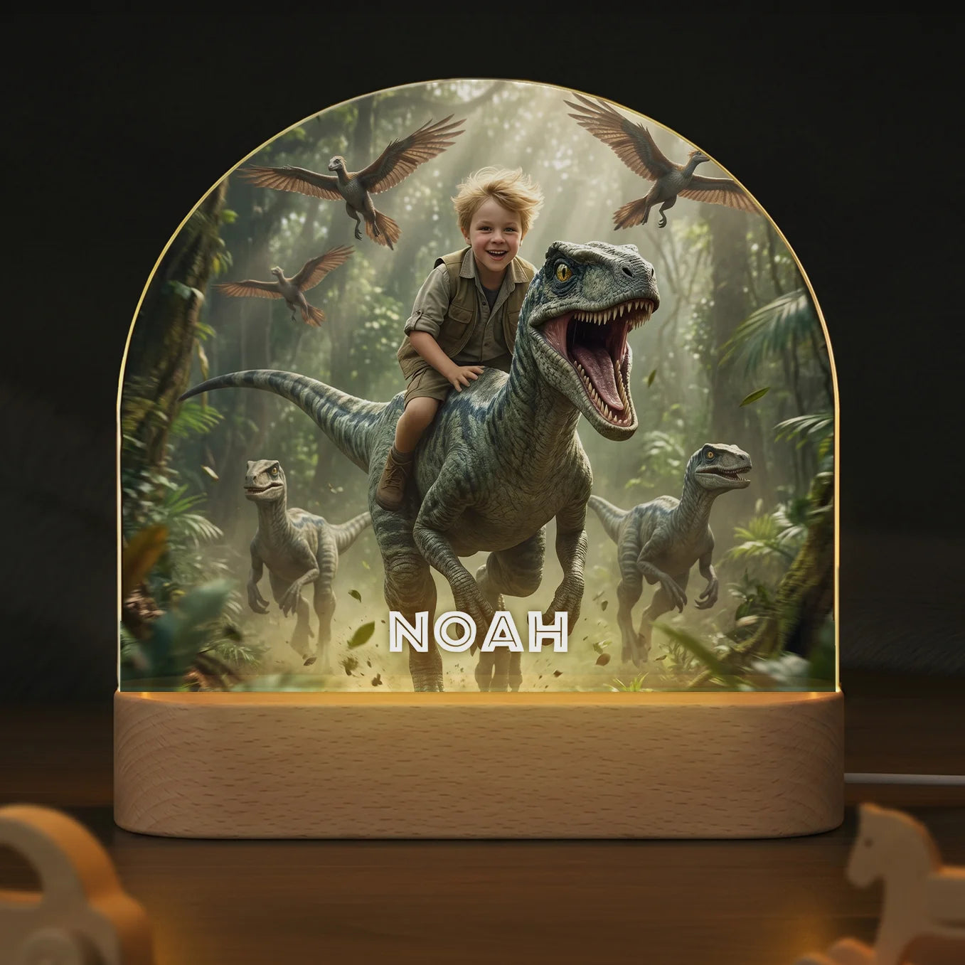 Personalisiertes Nachtlicht "Dino"