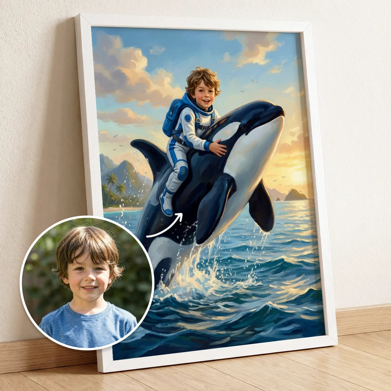 Personalisiertes Kinderposter "Orca"