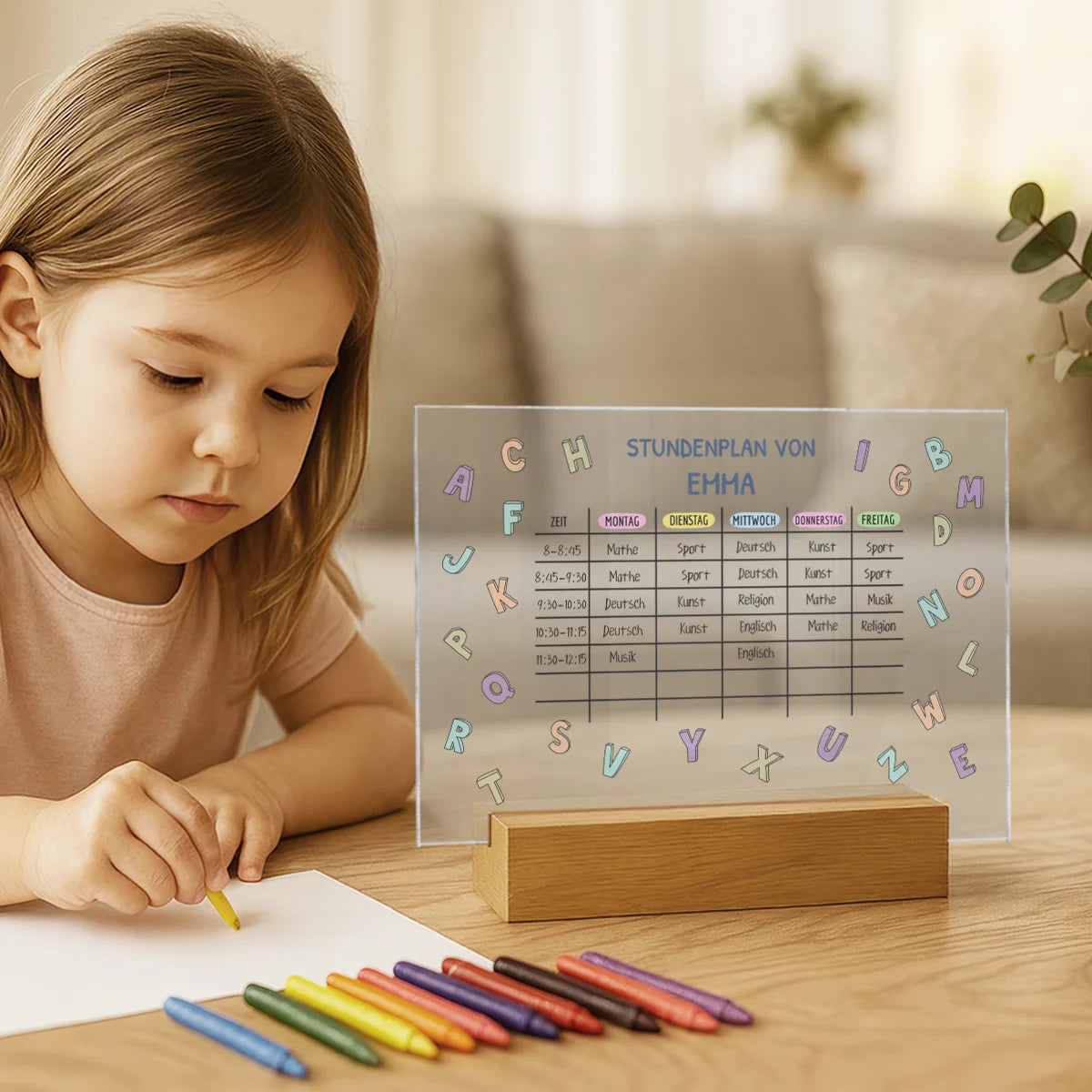 Personalisiertes Acrylglas "Stundenplan"