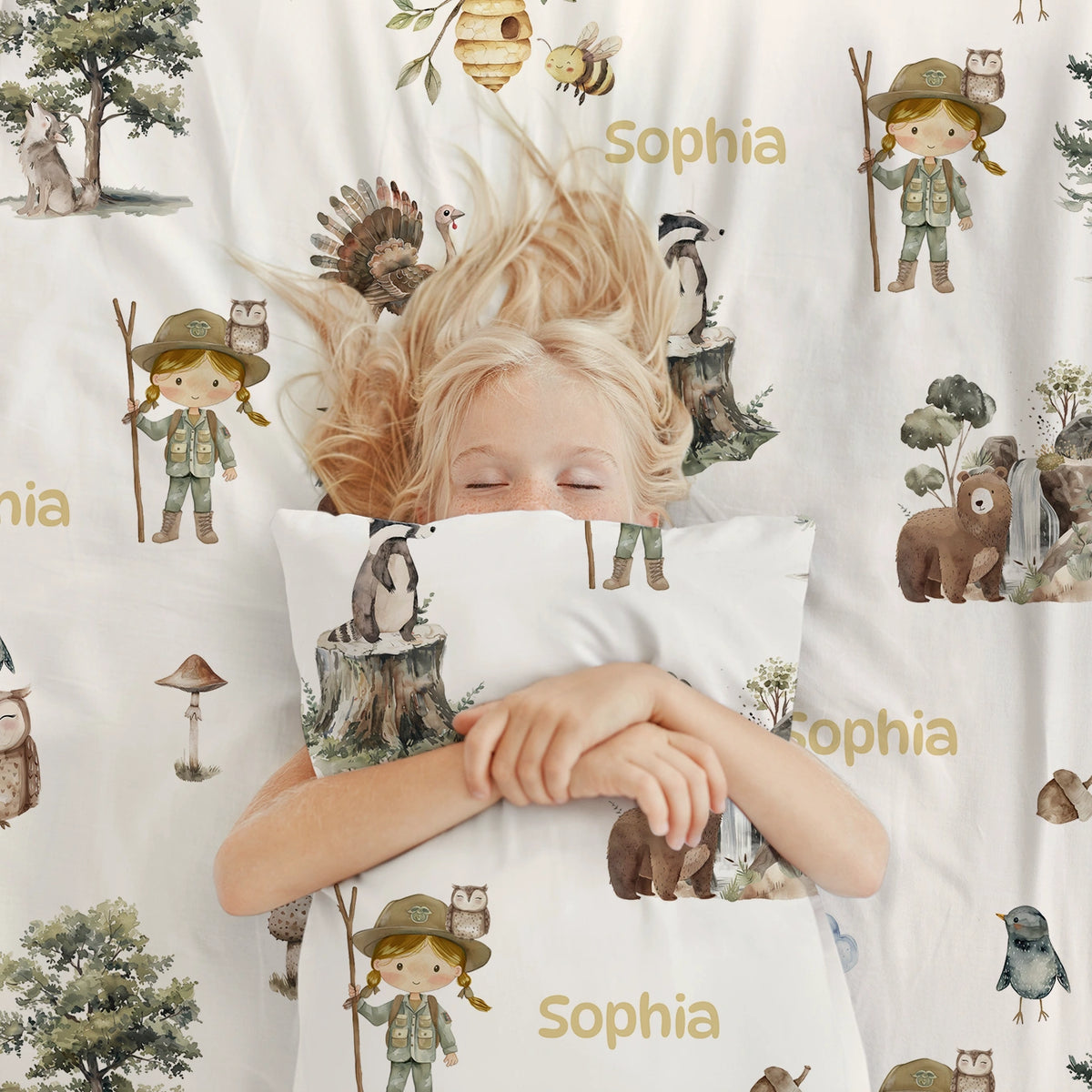 Wildlife Pattern Kids Bed Sheets Cotton / Muslin