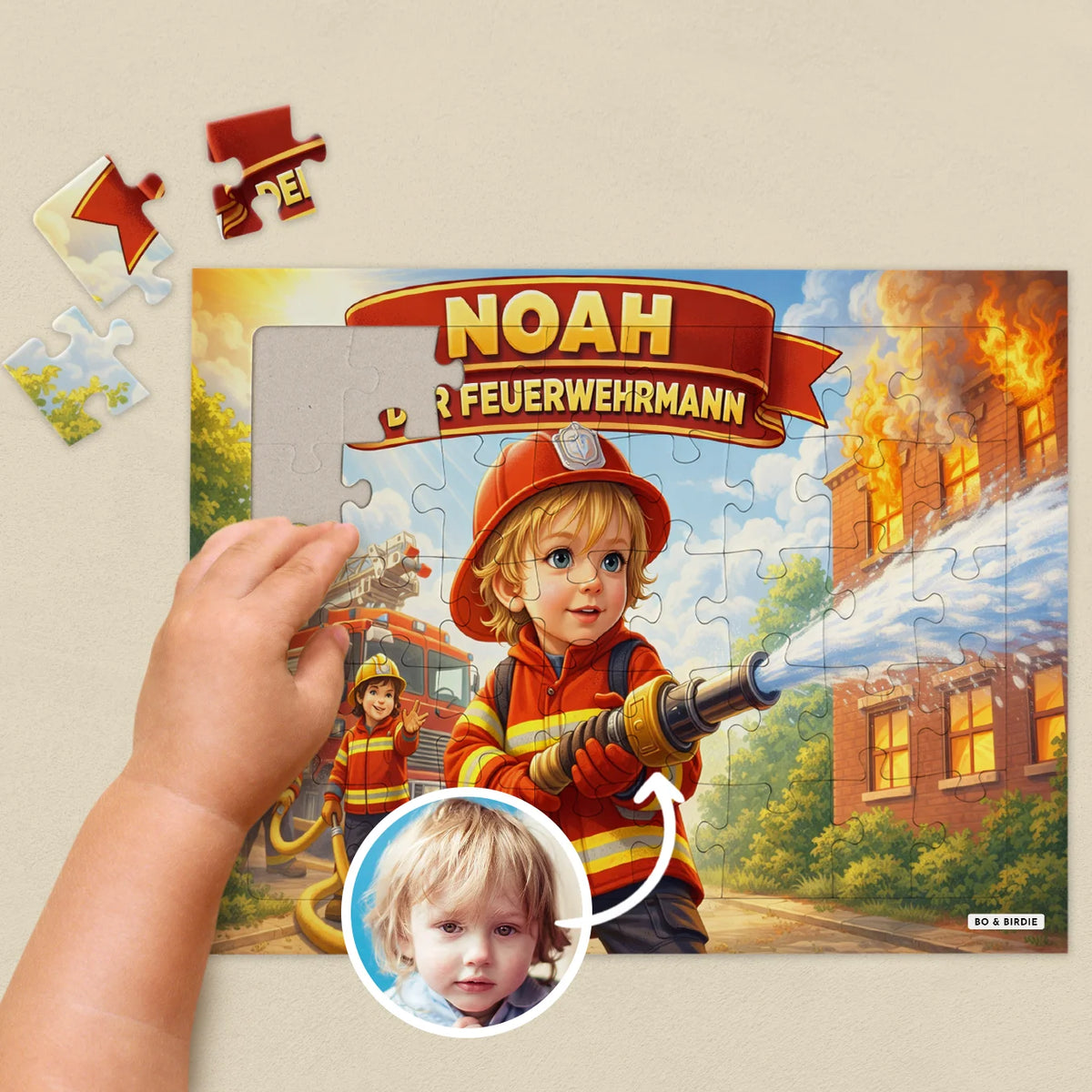Personalisiertes Kinderpuzzle "Kleine Feuerwehr"