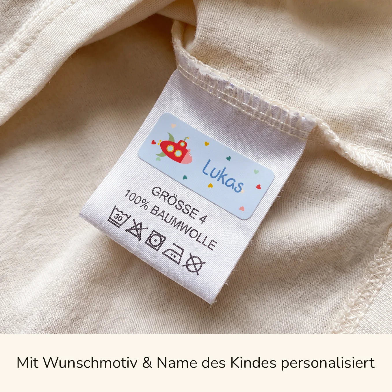 Personalisierte Namensaufkleber "Wunschmotiv" im Set