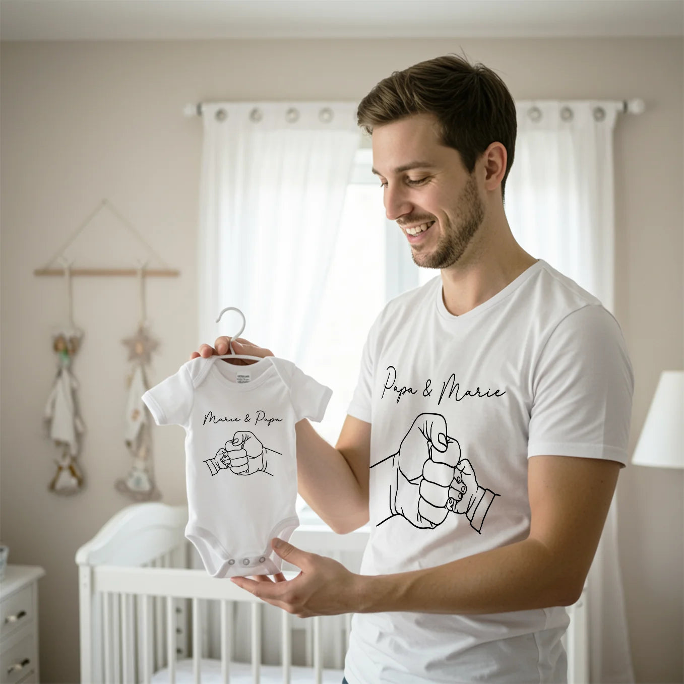 Personalisierter Partnerlook "Papa & Baby Team"