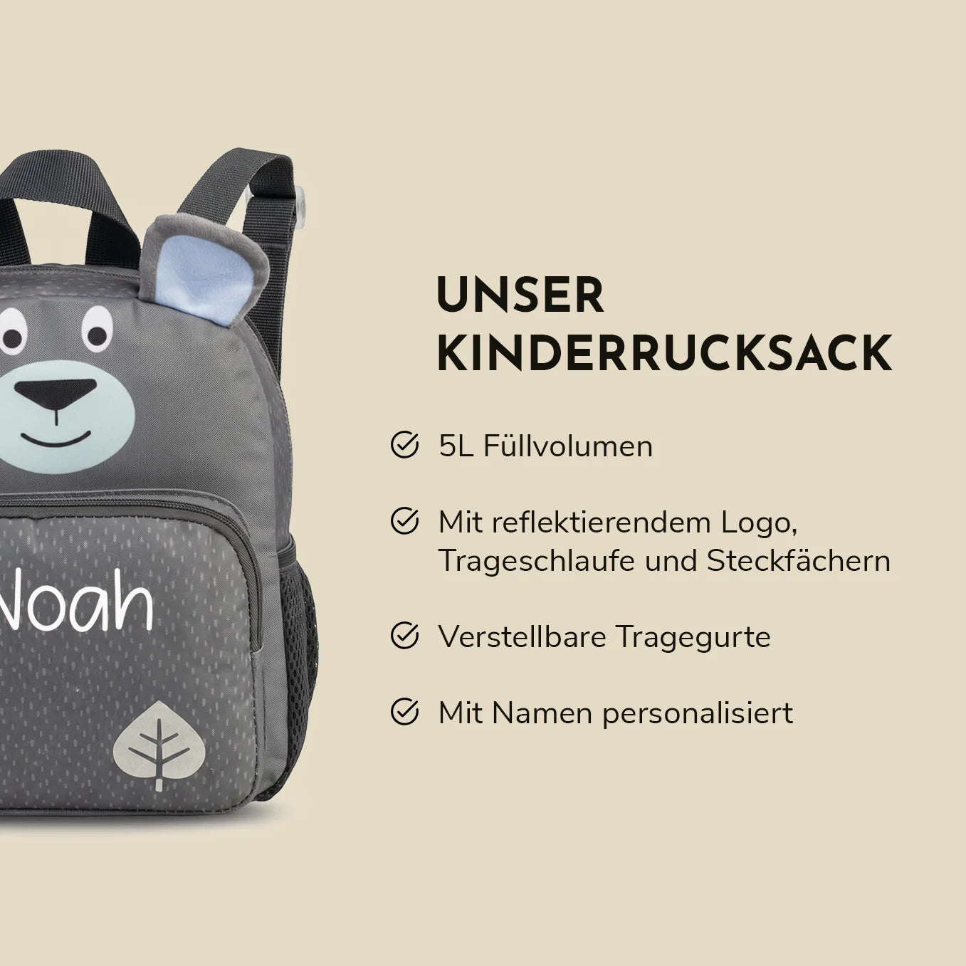 Personalisierter Kinder Rucksack "Bär"