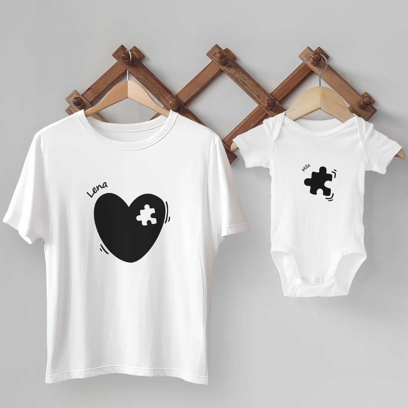 Personalisierter Partnerlook für Mama und Baby "Puzzleteil"