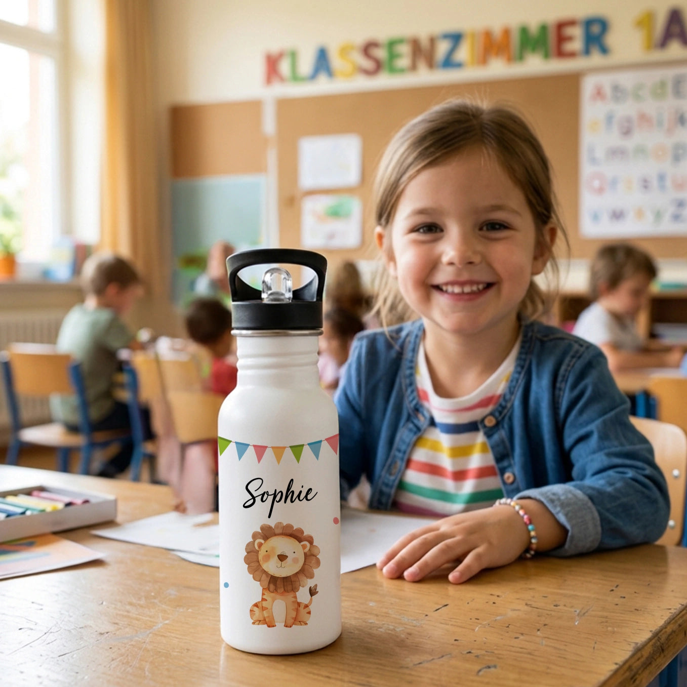 Personalisierte Trinkflasche Kinder "Wunschtier"