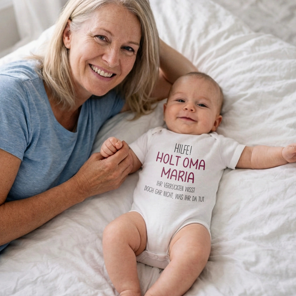 Personalisierter Babybody "Holt Oma / Opa"