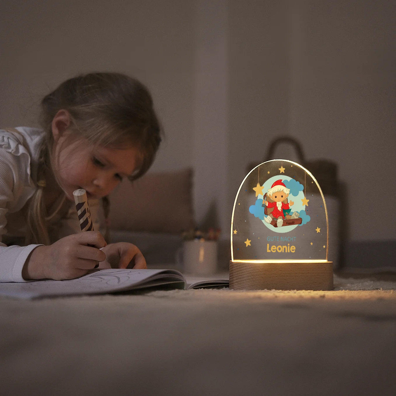 Personalisiertes Nachtlicht Unser Sandmännchen “Mond”