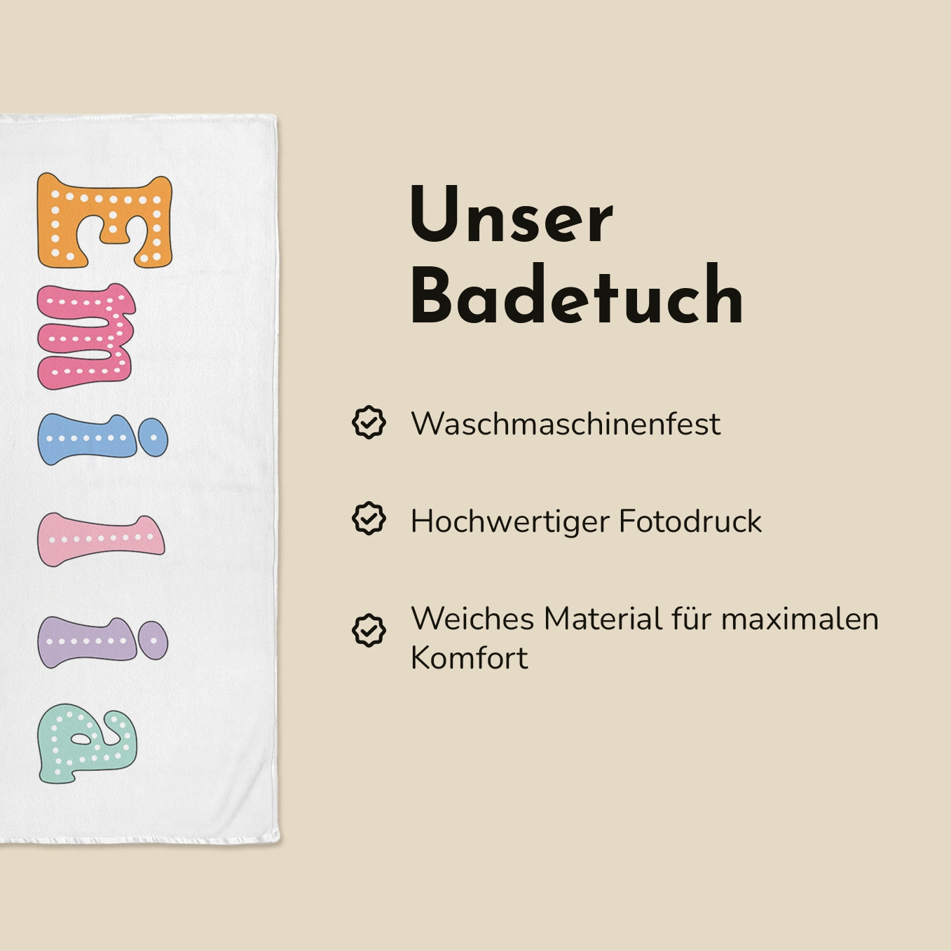 Personalisiertes Kinder Badehandtuch "Name"