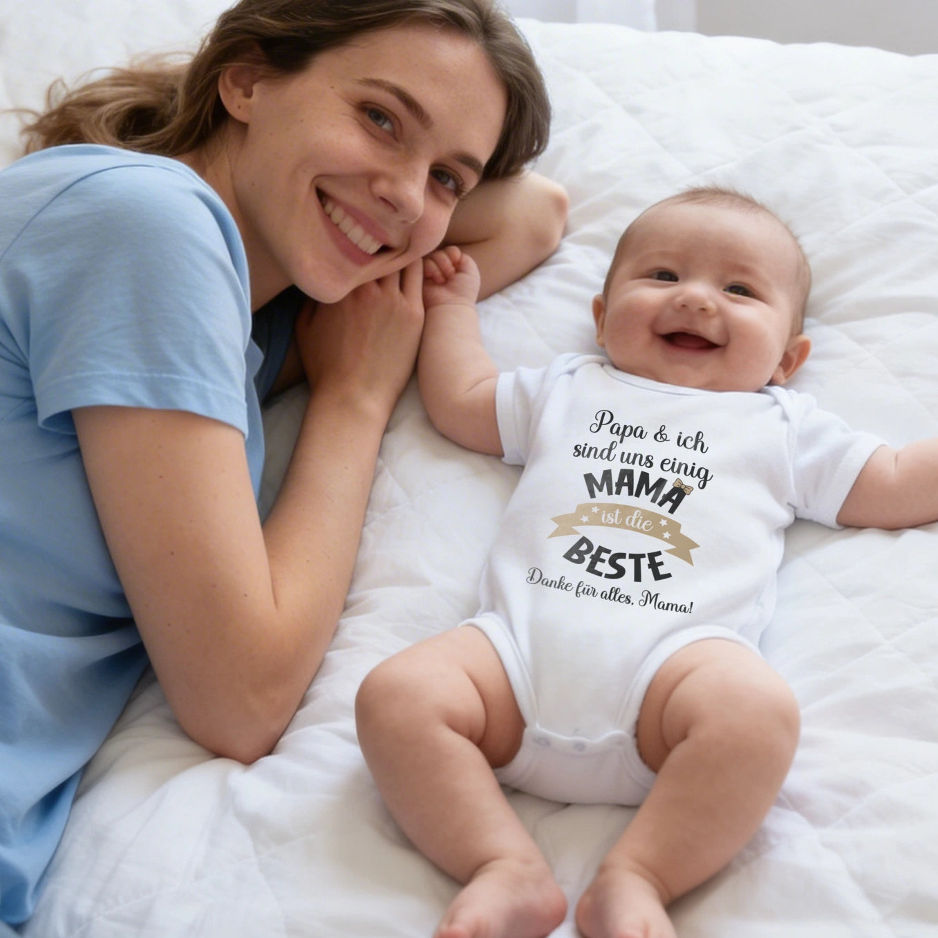 Personalisierter Babybody “Mama ist die Beste”