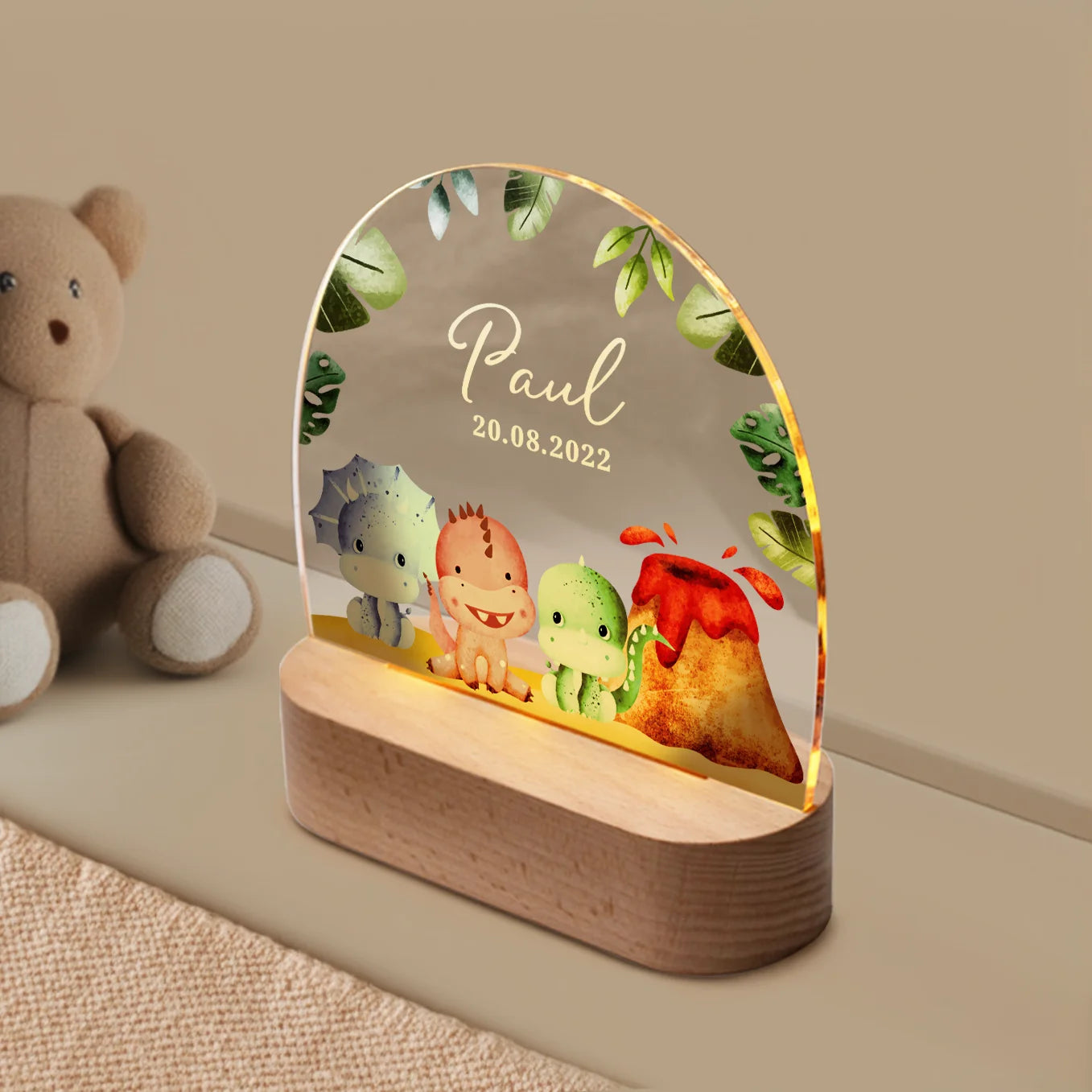 Personalisiertes Nachtlicht "Dinos"