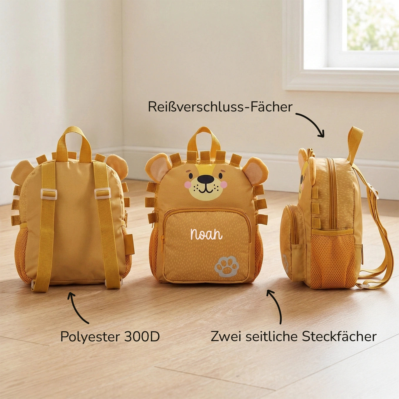 Personalisierter Kinder Rucksack "Löwe"