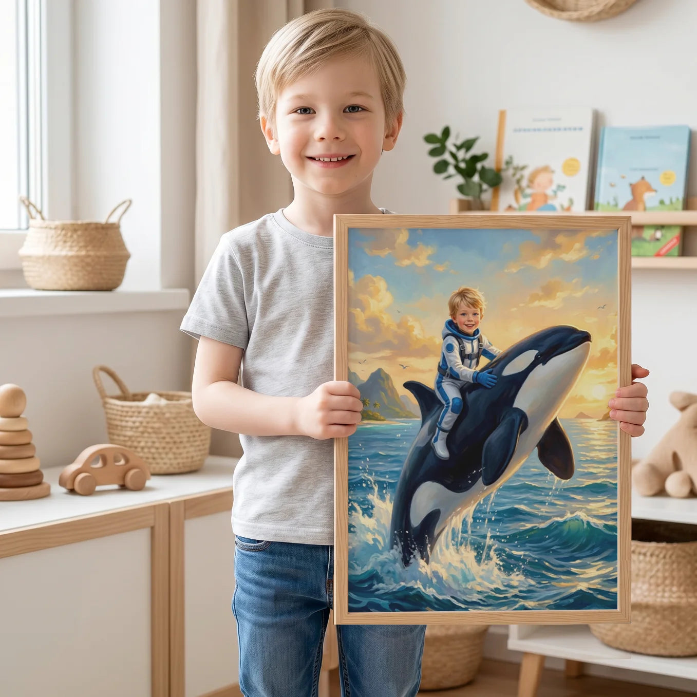 Personalisiertes Kinderposter "Orca"