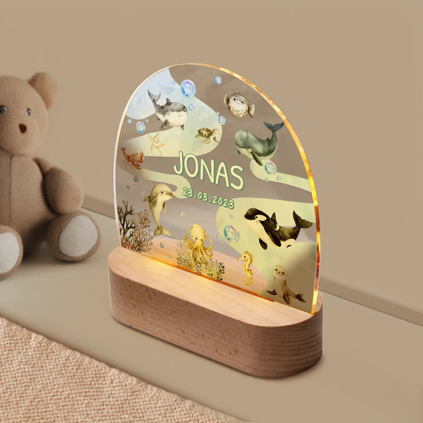 Personalisiertes Nachtlicht "Ozean"