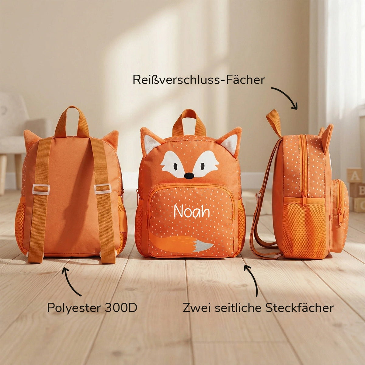 Personalisierter Kinder Rucksack "Fuchs"