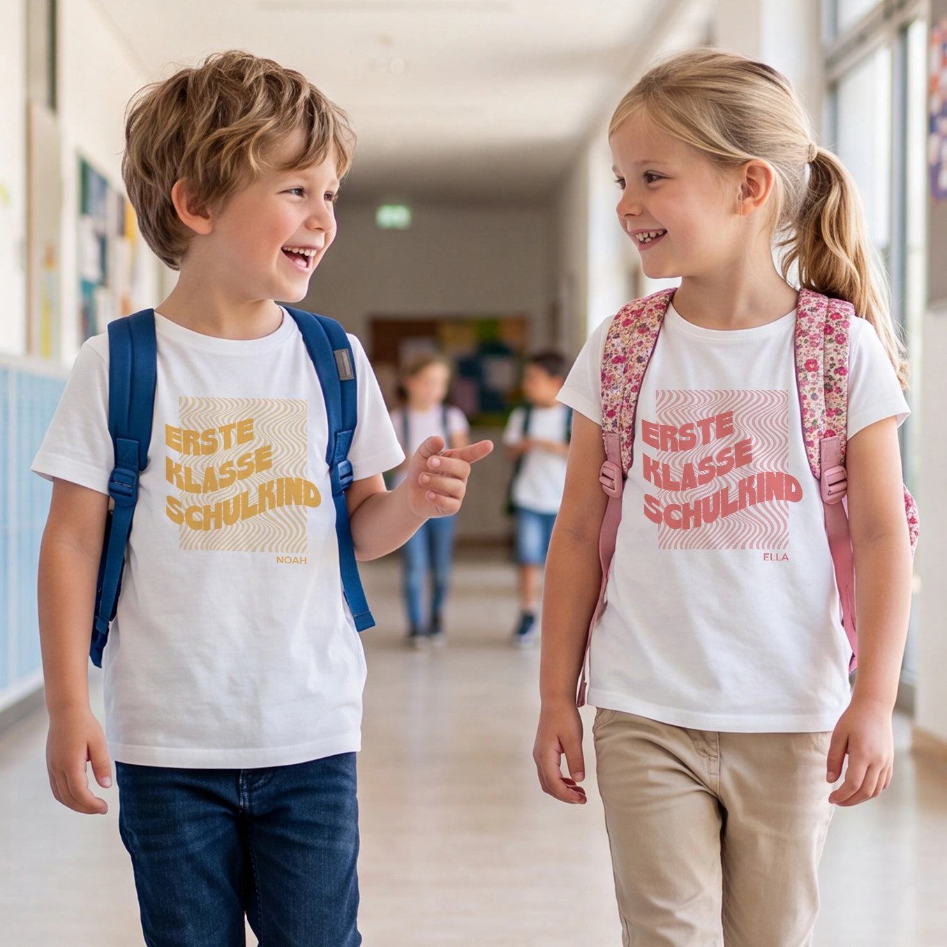 Personalisiertes Retro T-Shirt "Schulkind"