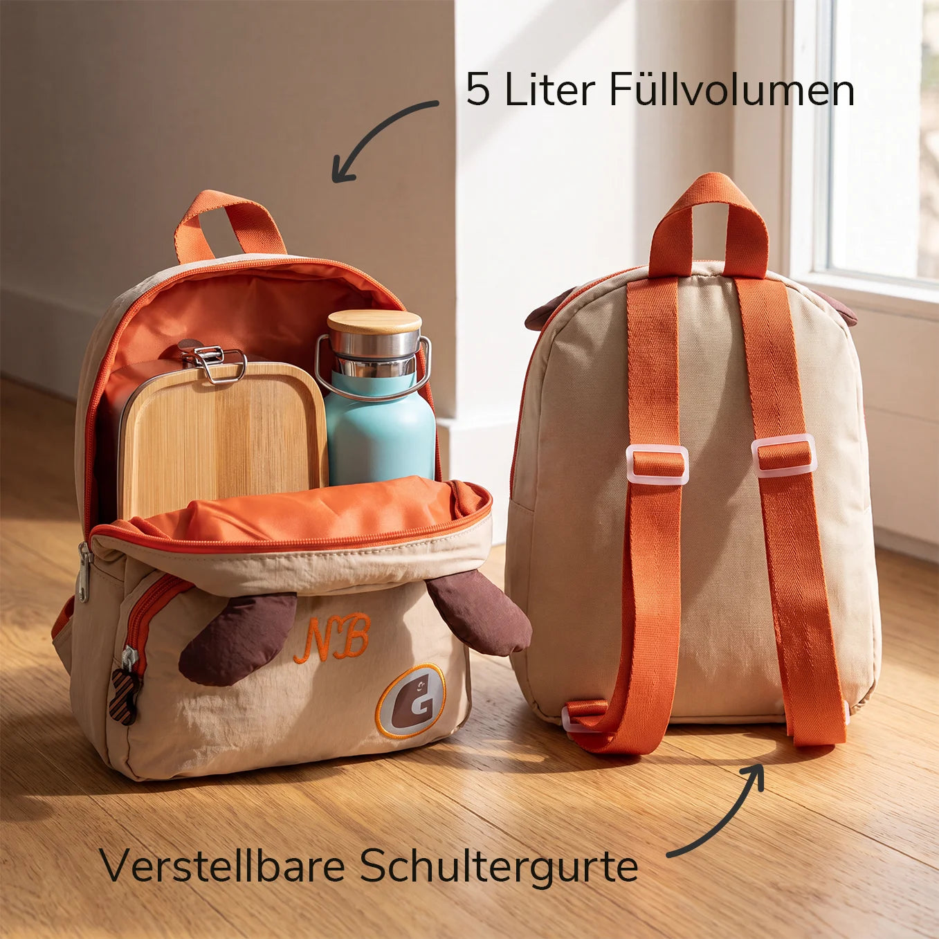 Personalisierter Kinder Rucksack mit Stick "Hund"