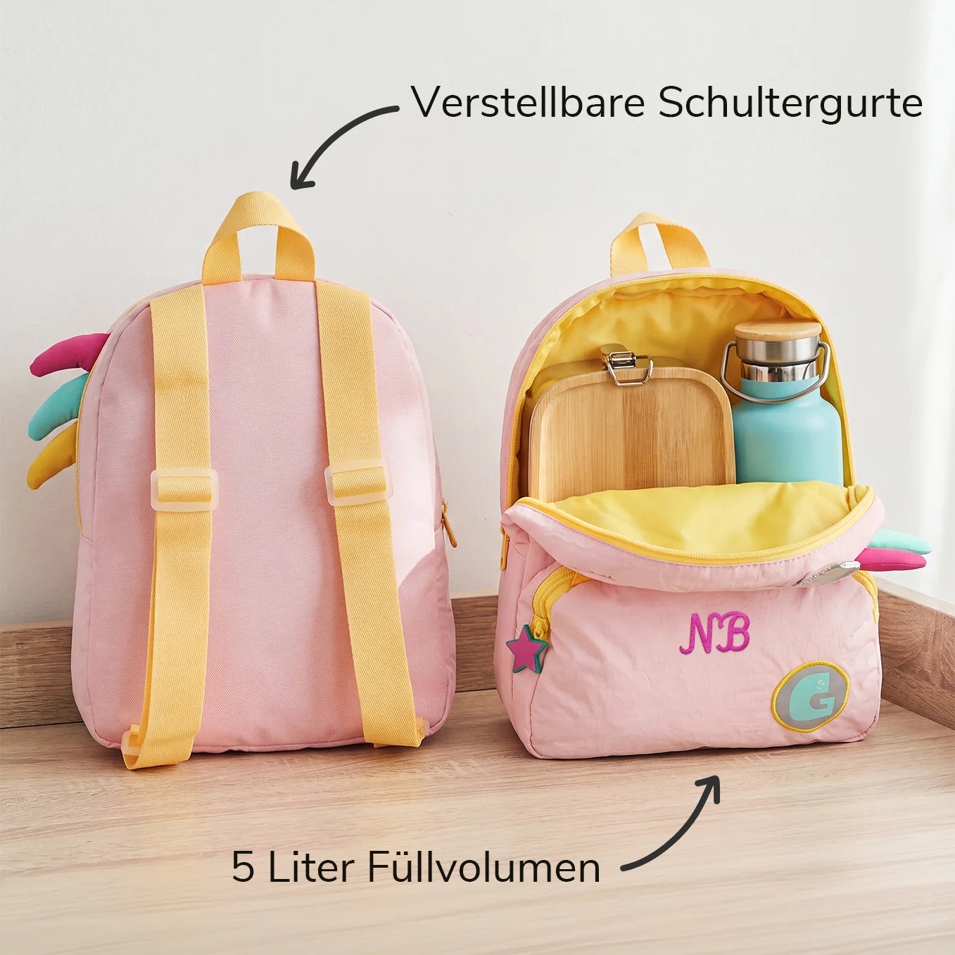 Personalisierter Kinder Rucksack mit Stick "Einhorn"