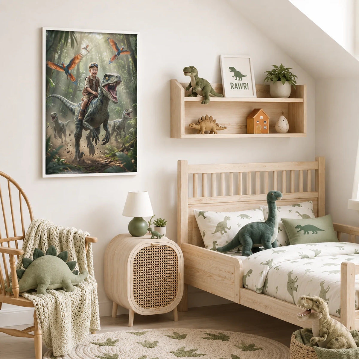 Personalisiertes Kinderposter "Dinosaurier"