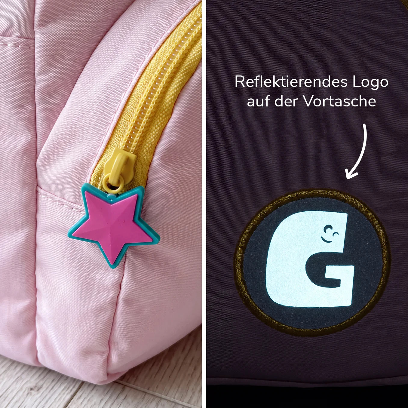 Personalisierter Kinder Rucksack mit Stick "Einhorn"