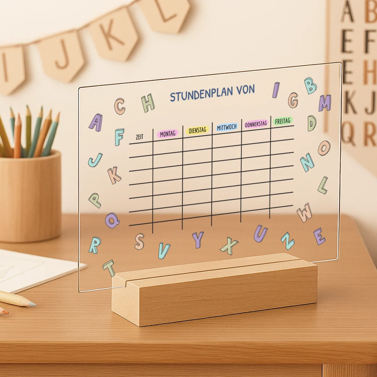 Personalisiertes Acrylglas "Stundenplan"
