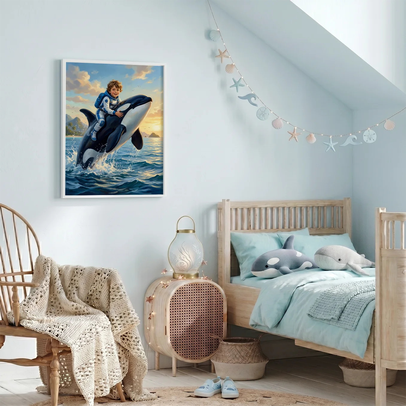Personalisiertes Kinderposter "Orca"
