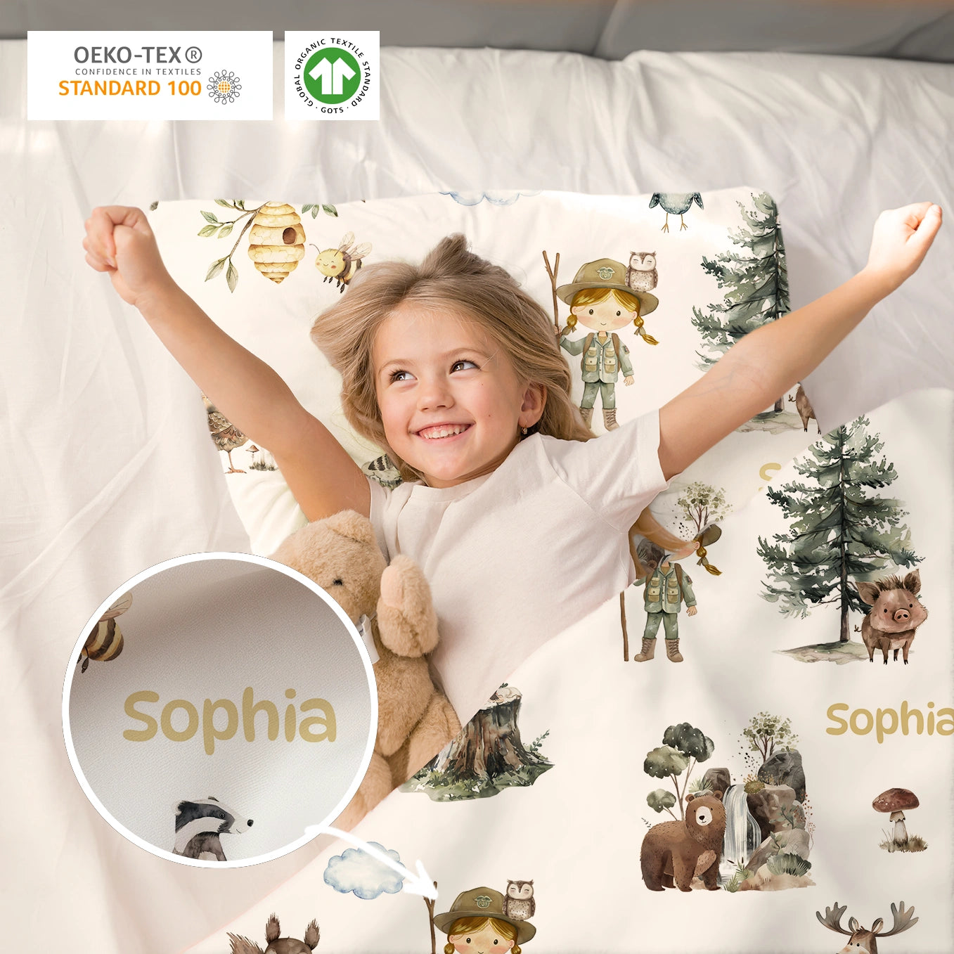 Wildlife Pattern Kids Bed Sheets Cotton / Muslin
