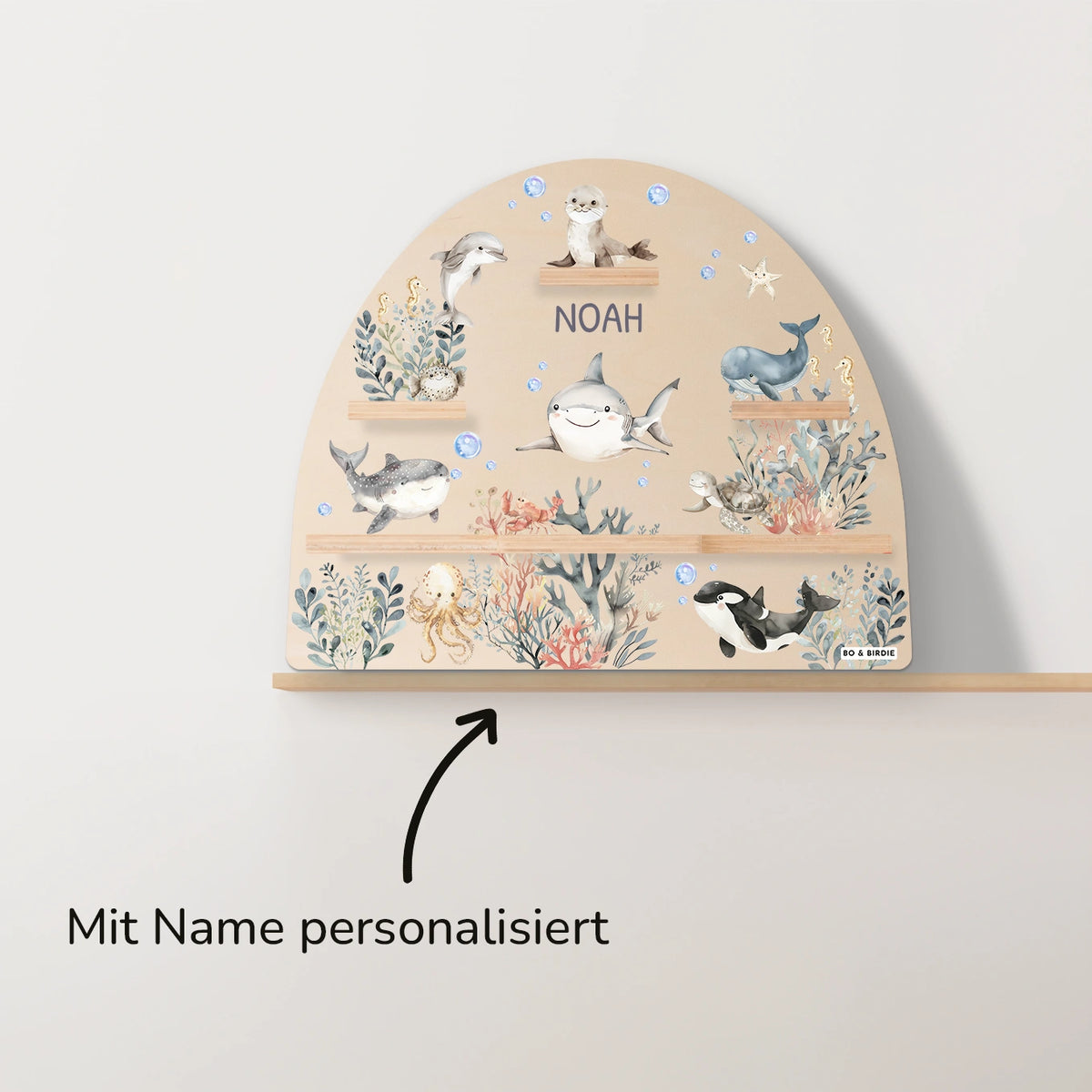 Personalisiertes Toniebox Regal "Tiere im Ozean"