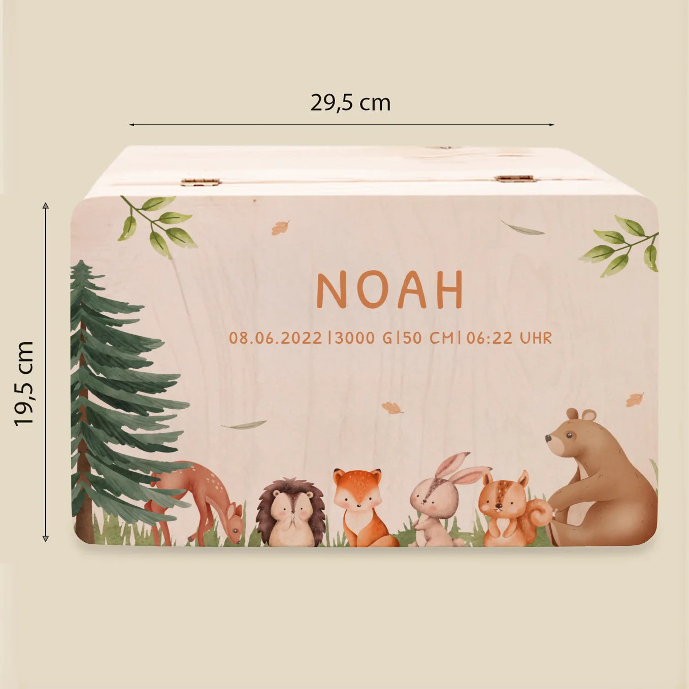 Personalisierte Erinnerungsbox "Waldtiere"