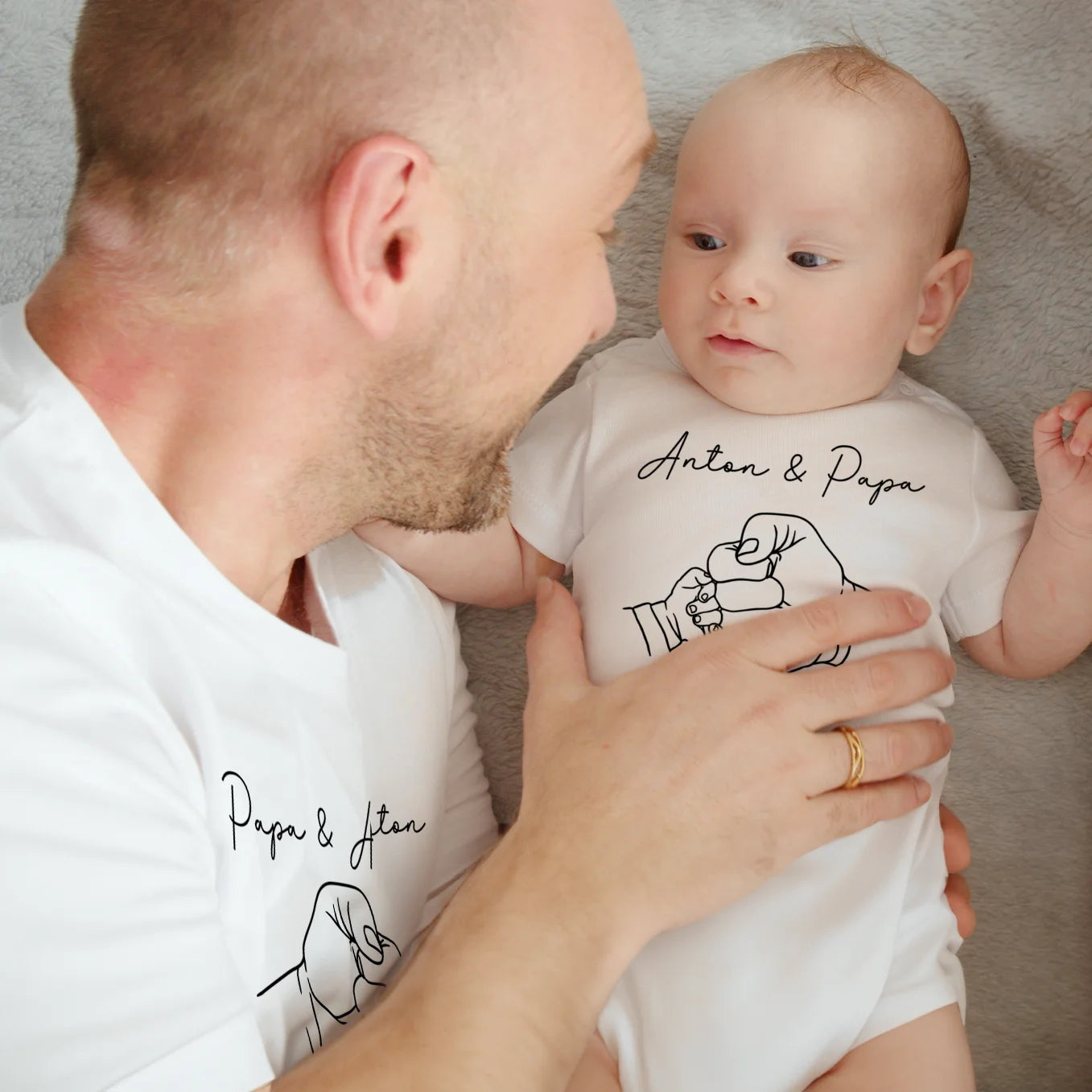 Personalisierter Partnerlook "Papa & Baby Team"